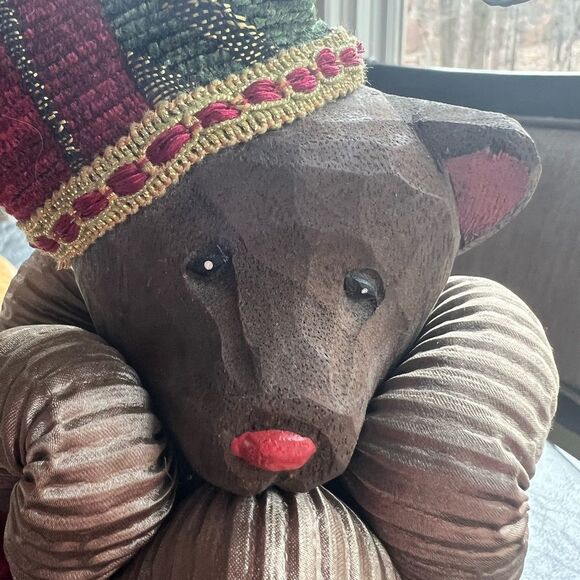 Dan Dee Jester Bear w/Wood Head - Picture 2 of 7
